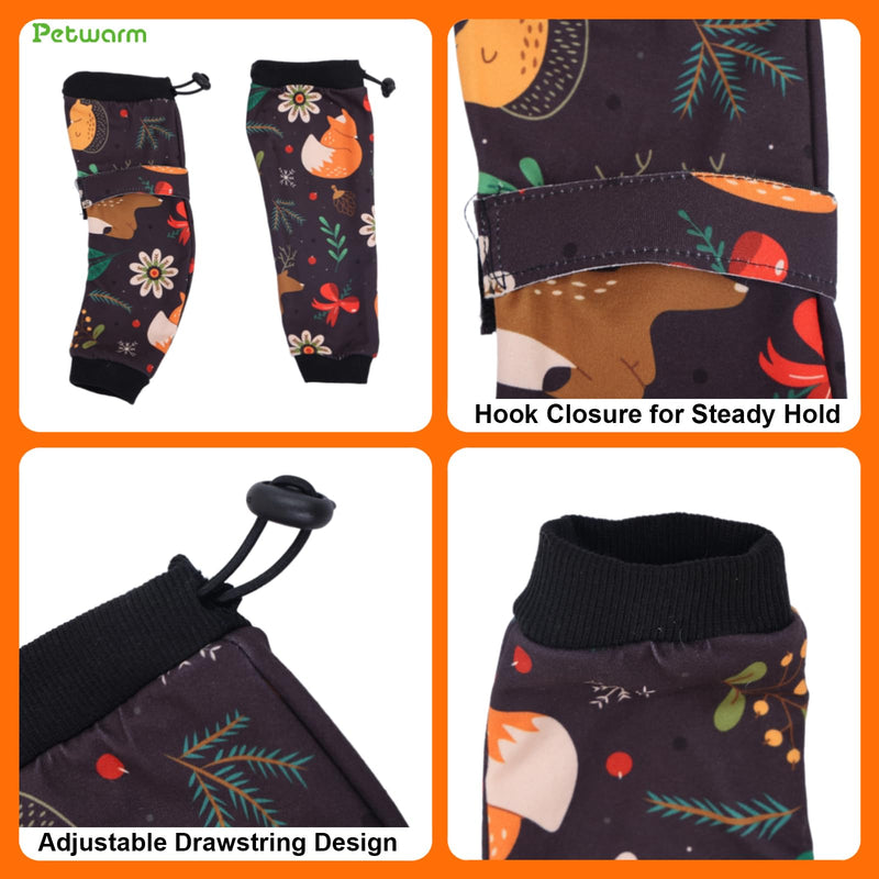 PetWarm Dog Recovery Sleeve 4pcs Set, Dog Leg Sleeve, Ideal for Comfort and Support During Pet Recovery, Suitable for Active or Support Recoverying Pet Use, Black Brown, S Small