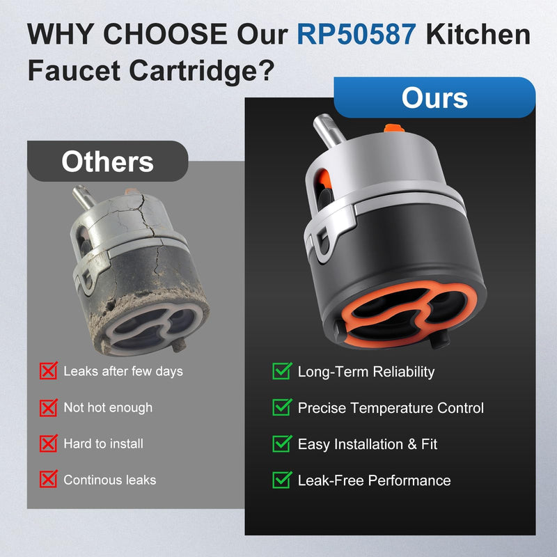 RP50587 Delta Faucet Cartridge Replacement for DST Single Handle Kitchen and Lavatory Sink Faucets Repair Parts, Compatible with Delta RP50587 Cartridge Valve w/ RP51503 Bonnet Nut