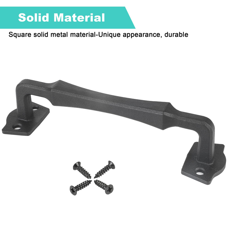 Sliding Barn Door Handles, 10 Inch Heavy Duty Rustic Design Barn Pull Handle, for DIY Sliding Barn Door, Gate, Shed, Garage | Square Solid Metal Material, Matte Black Powder Coated Finish 10 Inch Barn Door Handles Matte Black