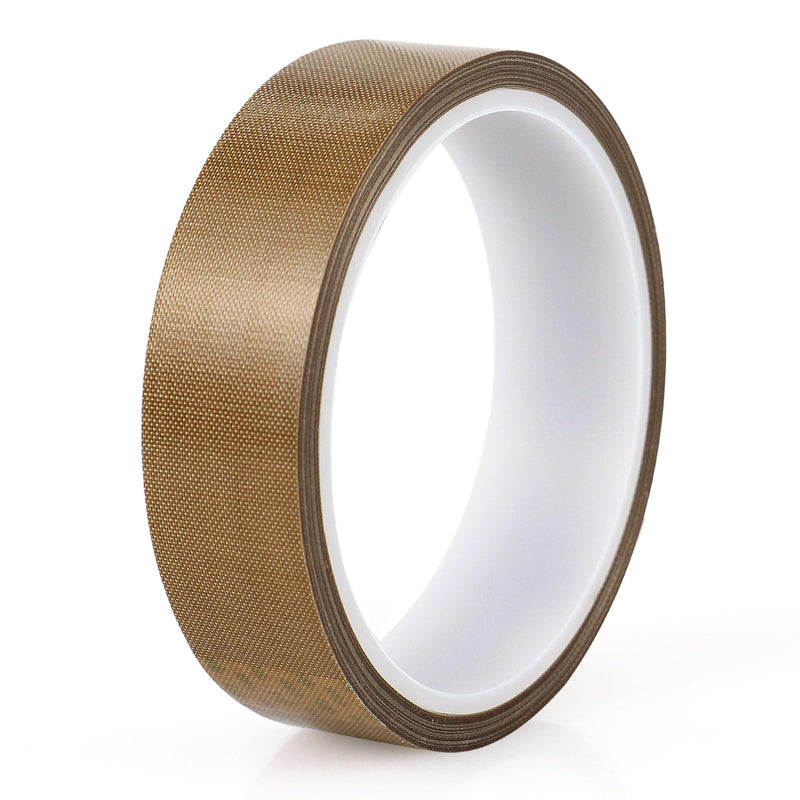 BOMEI PACK Teflone PTFE Glass Cloth Tape, (1-inch x 33 Feet x 0.18mm) High Temperature PTFE Tape for Vacuum Sealer Machine, Hand Impulse Sealers Insulation PTFE Coated Fiberglass Adhesive Tape 1-inch x 33 Feet