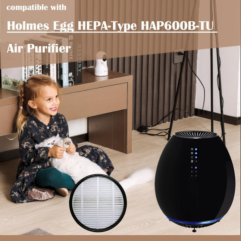 2 Pack HAP600B Filter for Holmes Egg Air Purifier 360° HAP600B-TU