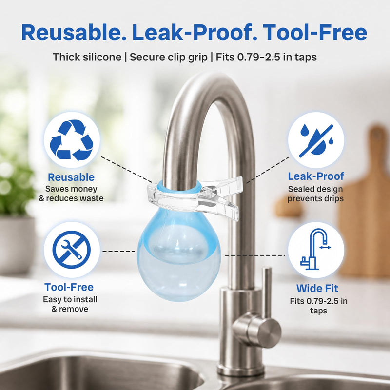 9Pcs Faucet Descaling Gadget for Limescale Removal - Reusable Silicone Cover Gadget Tap Faucet Cleaner with Clip and Disposable Gloves Fits for Most Kitchen & Bathroom (0.79-2.5IN)