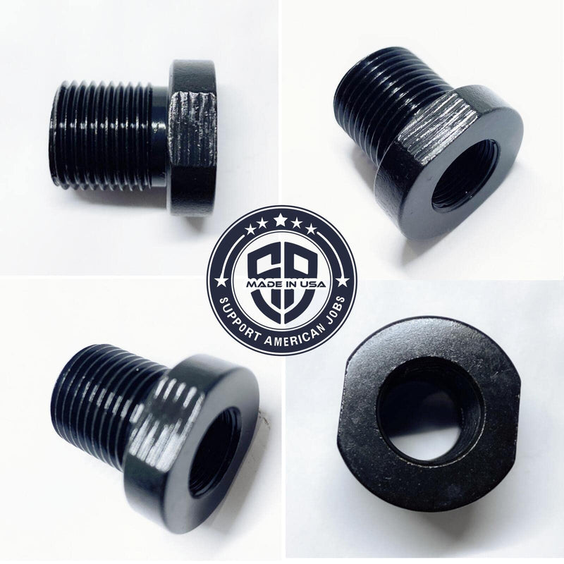 14x1 LH Female to 3/4x16 Male Thread Adapter Steel Black