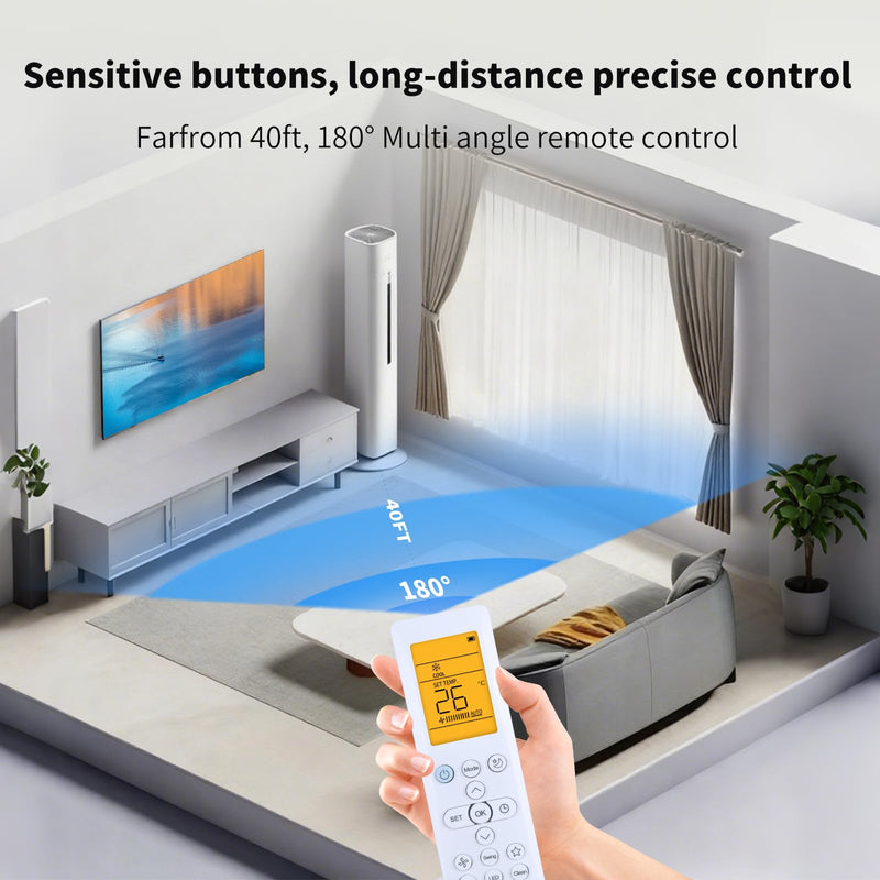ZWP Replacemend Remote for Cooper & Hunter Mia NY Series Air Conditioner