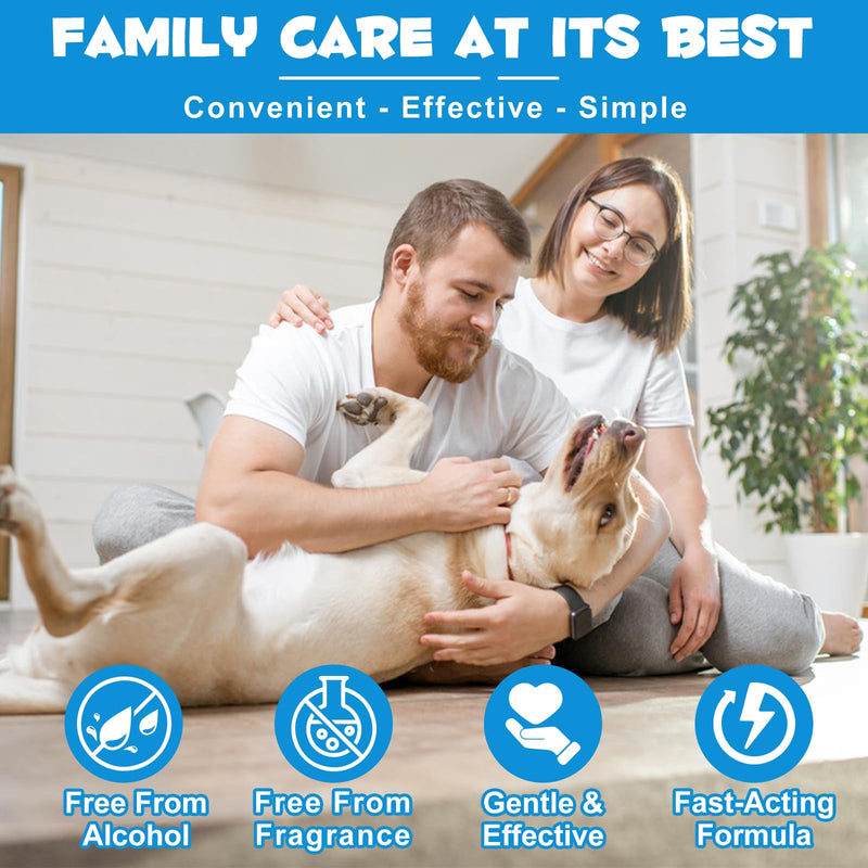 Ear Infection Treatment Drops for Dogs and Cats, Pets Ear Cleaning Solution Drops with 1% Hydrocortisone Soothing Dog Yeast Infection, Itchy Ear Relief, Pet Ear Care Supplies for Dogs & Cats - 2 fl oz