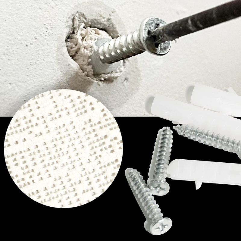 50 Packs Drywall Masonry Anchor Repair Kit Heavy Duty Wall Hole Patch Filler Fits Loose Wall Fixtures and Various Size Screws Quick Fix Wall Anchors DIY 50 5cm