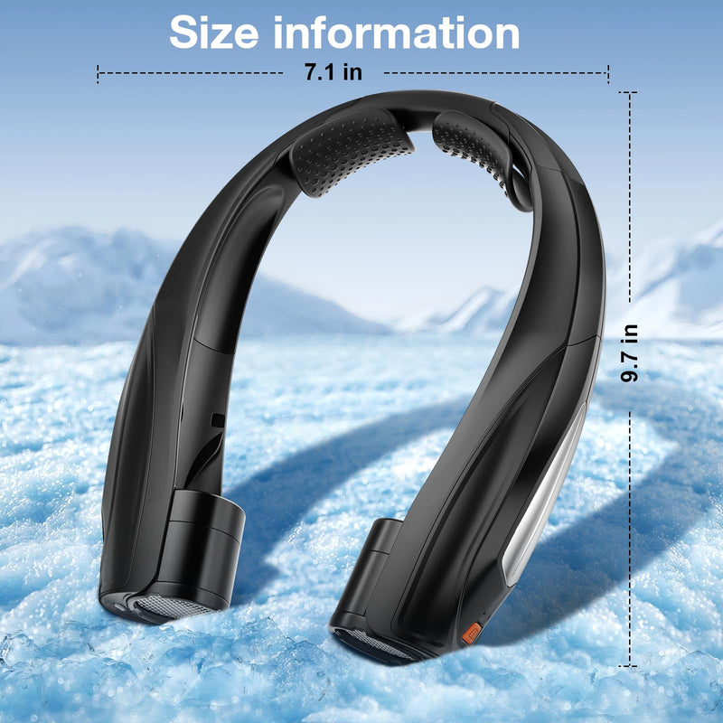 AI Neck Fan, 6 Speeds Adjustable Portable Personal Fan Rechargeable, Faster Cooling Wearable Fan, Ultra Quiet for Home, Office, Travel, Outdoor Black