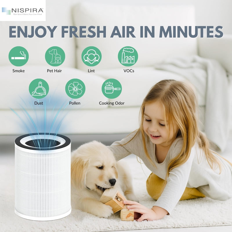 Nispira True HEPA Filter Replacement Compatible with Afloia KILO, KILO PLUS, KILO PRO, MIRO, MIRO PRO and MORENTO MR-Kilo,Kalo Air Purifier, 1 Pack