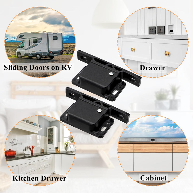 Tebery 20 Pack RV Drawer Latches Catches, Cabinet Door Latch 10 LBS Pull Force with Mounting Screw, Drawer Latches Replacement for Travel, Camper, Trailer, Motorhome, Home Office