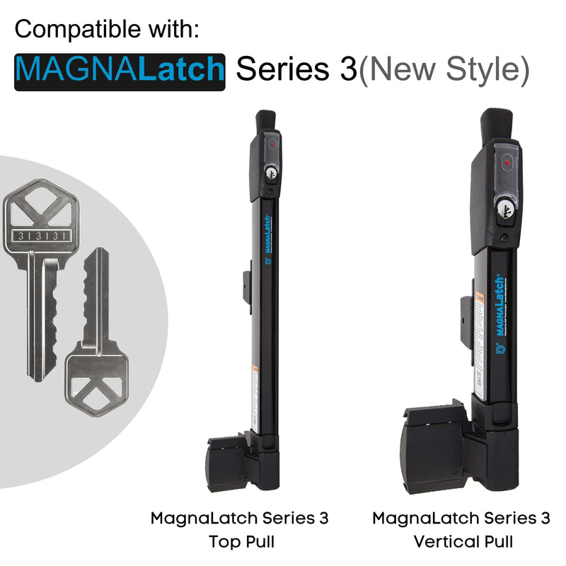 Magna Latch Series 3 Key Replacement for Magna-Latch Locks with Forward Facing Keyhole (New Style)-Key 313131 for Lokklatch-MagnaLatch Pool Gate Models with Robby's Cloud Key Float Keychain (12 Pack)