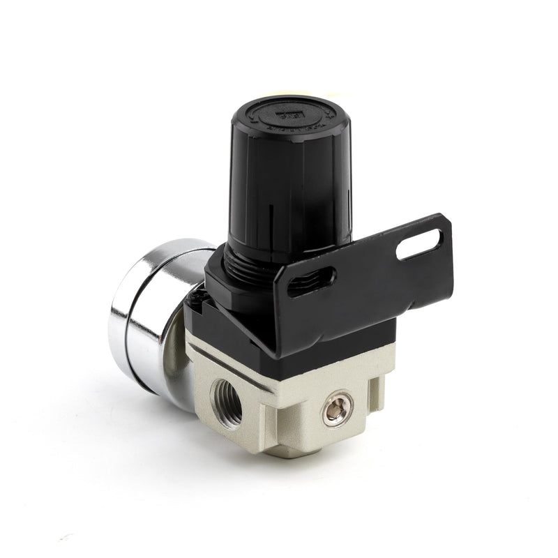 SNS Low Pressure Air Regulator Air Compressor Pressure Regulator With Bracket and Gauge Female Thread 1/4 NPT Adjustable AR2000-N02 (0-40 PSI)