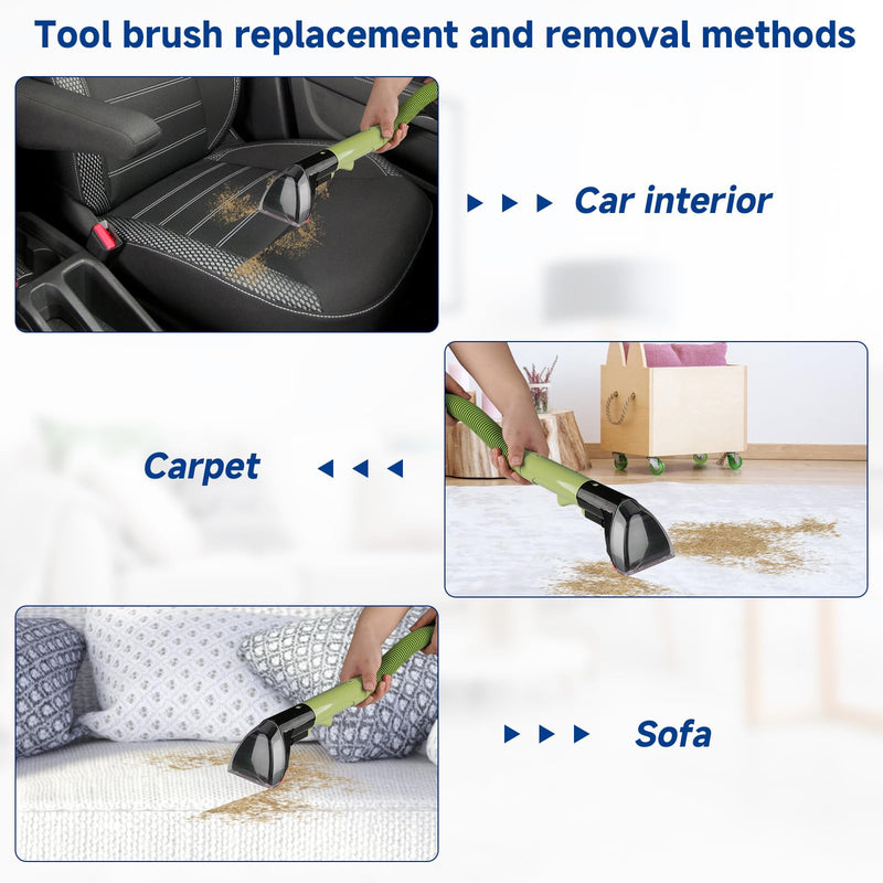 1400B 3353 Machine Attachments Parts for Bissell Little Green Multi-Purpose Portable Carpet Cleaner 1400B 3353 1425 1400W 1400 2458 Series, 3" Tough Stain Brush Tool for Carpet Cleaners Black-1+4