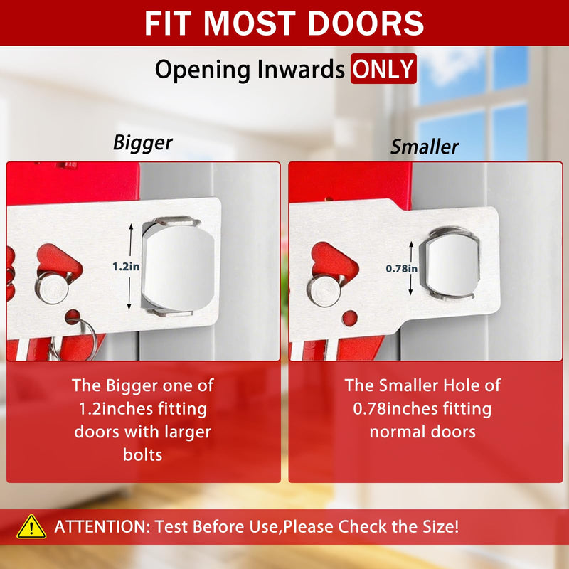 Portable Door Lock for Travel 2-in-1, Hotel Door Locks for Travelers Security, Door Lock Self-Defense Security Device for Home, Apartment, Hotel, Living Motel, School Dorm, House