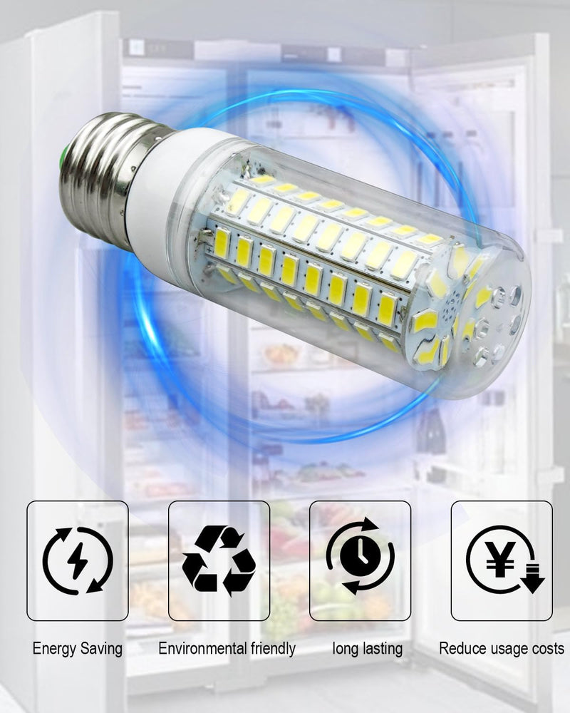 Refrigerator LED Waterproof Lamp Light Bulb Fit for Sub Zero E26, 40W Glass Lamp Bulb Daylight White Bulb Freezer Refrigerator Replace 7006999, 4 Pack