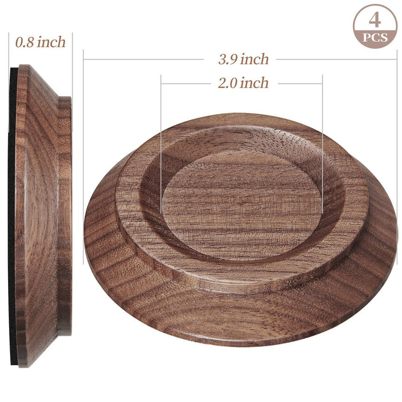 Piano Caster Cups Black Walnut Wood Caster Cups Coasters for Upright Piano Black Walnut Wood -4pc