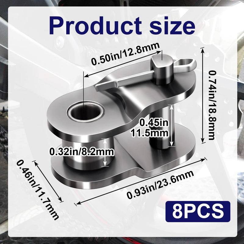 #40 8 PCS Roller Chain Offset Half Link, Carbon Steel Half Link Crank Link for 08A Chain #40 #40 8 PCS Roller Chain Offset Half Link