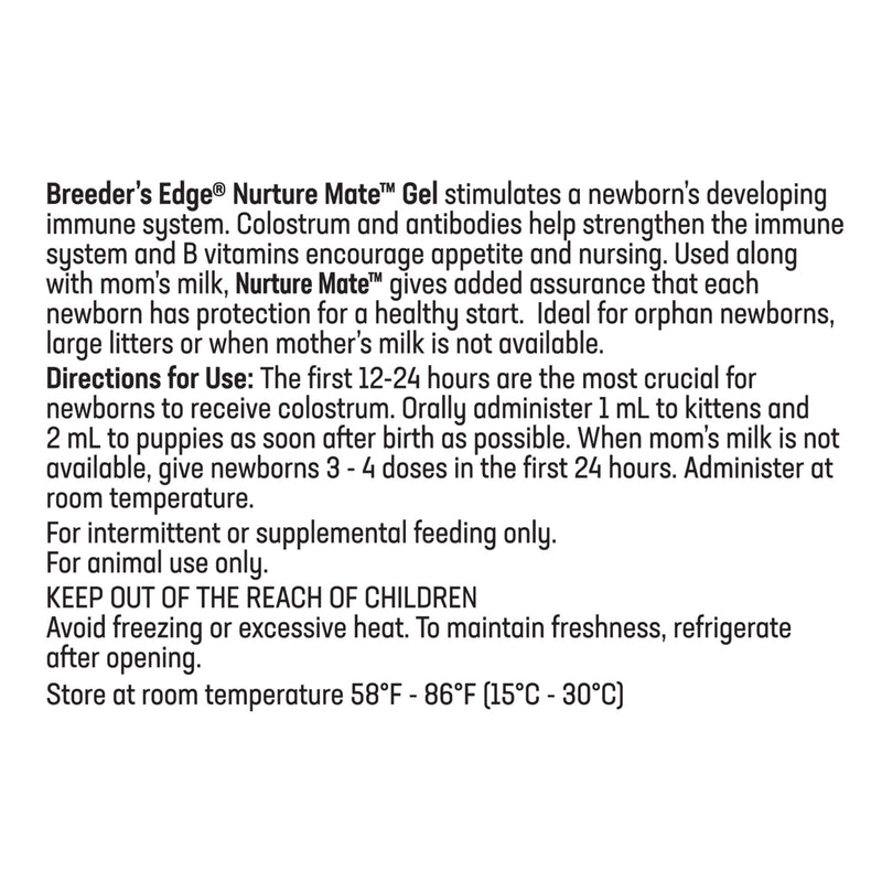 Revival Animal Health Breeder's Edge Nurture Mate - Colostrum Supplement for Puppies & Kittens, Dogs, Cats - 30 ml Paste - PawsPlanet Australia