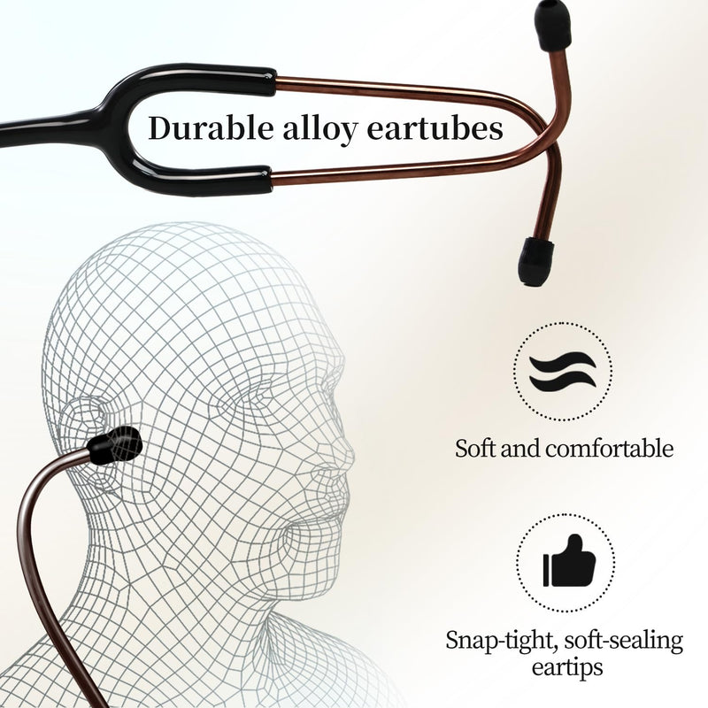 MaiWieel-Master Stethoscope Single Head Stethoscope,Tunable Diaphragm,Estetoscopio for Nurses, Doctors, Paramedics, Students,Home Medical,Rose Gold Chestpiece (Rose Gold) Rose Gold