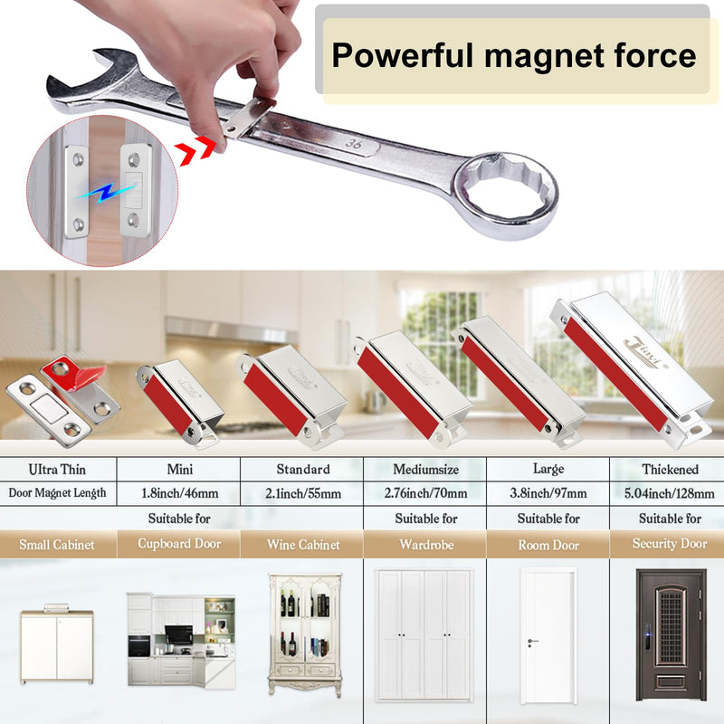 Drawer Magnets Jiayi 12 Pack Ultra Thin Cabinet Door Magnet Stainless Steel Magnetic Cabinet Latches Hardware Cabinet Magnets Catch for Sliding Door Kitchen Cupboard Closure Closet Door Closer Ultra Thin-12 Pack
