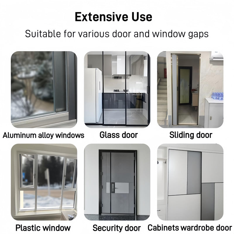 33 Ft Self-Adhesive Weather Stripping Door Seal Strip for Door Window, 0.35" Wide x 0.2" Thick, Gray