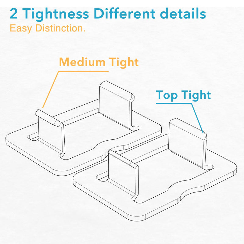 Loose Outlet Fix Plug | Make Your Loose Socket Jack Snug for Power Plug | Socket Extender Secured onto Wall Socket | Won't Fall Out Easily |6 Pack Tight Plus 6 Pack Medium Tight - Matte White