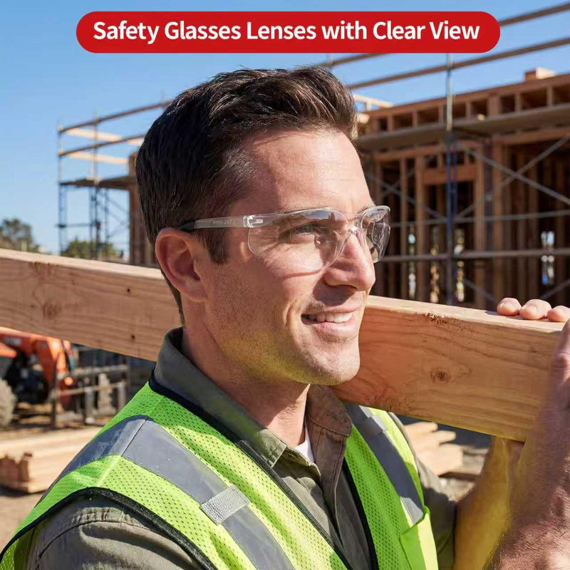 24 Pack Bulk Safety Glasses Clear Lens ANSI Z87.1 Safety Glasses for Women Men Eye Protection Glasses with Scratch and Impact Resistant for Construction and Laboratory 118-24pc Clear 1
