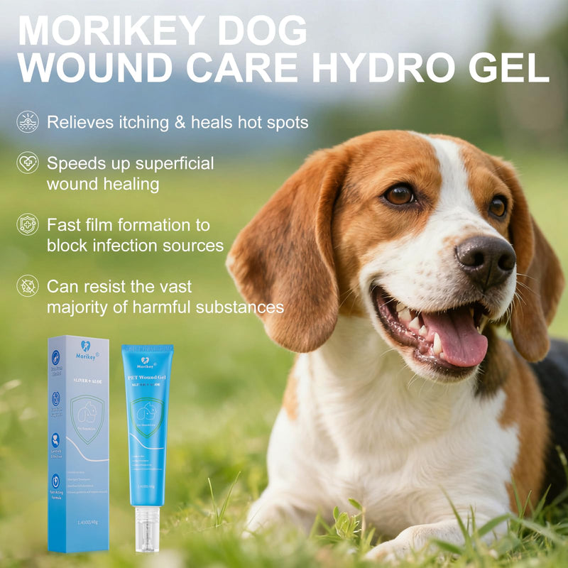 Dog Wound Care Hydro Gel, Hot Spot Solution for Dogs and Cats, Relieves Itchy Skin and Irritations, for Pets Bites, Scratches, Cuts, Ulcers,Safe If Licked, 2 Packs 80ml