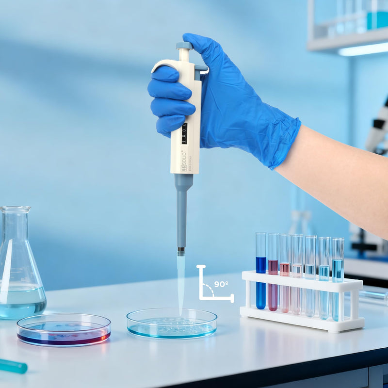 U.S. Solid 0.1-1 ml Single Channel Pipette - Adjustable Scientific Micropipette High Accuracy Pipettor