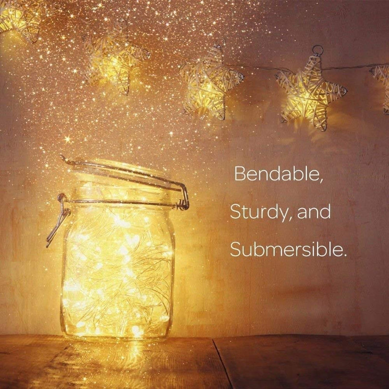 ANJAYLIA LED Fairy String Lights, 10Ft/3M 30leds Firefly String Lights Garden Home Party Wedding Festival Decorations Crafting Battery Operated Lights, Warm White Warm White 1 Pack 30 LED