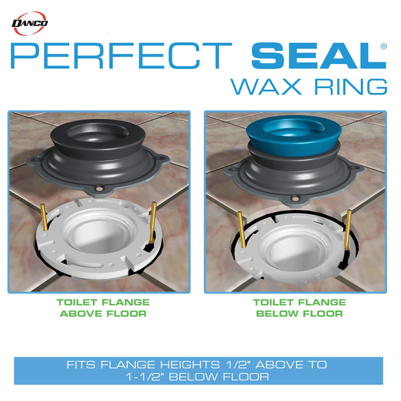 Danco Perfect Seal Toilet Wax Ring with Bolts (10826X) 1 Count (Pack of 1)
