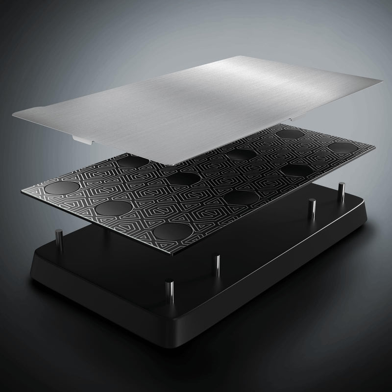 Resin 3D Printer Building Plate, 2PCS Flexible Spring Steel Sheet and 1PCS Steel Base Platform Compatible with ELEGOO Mars 5 / Mars 5 Ultra 3D Printer, 160x95.6mm