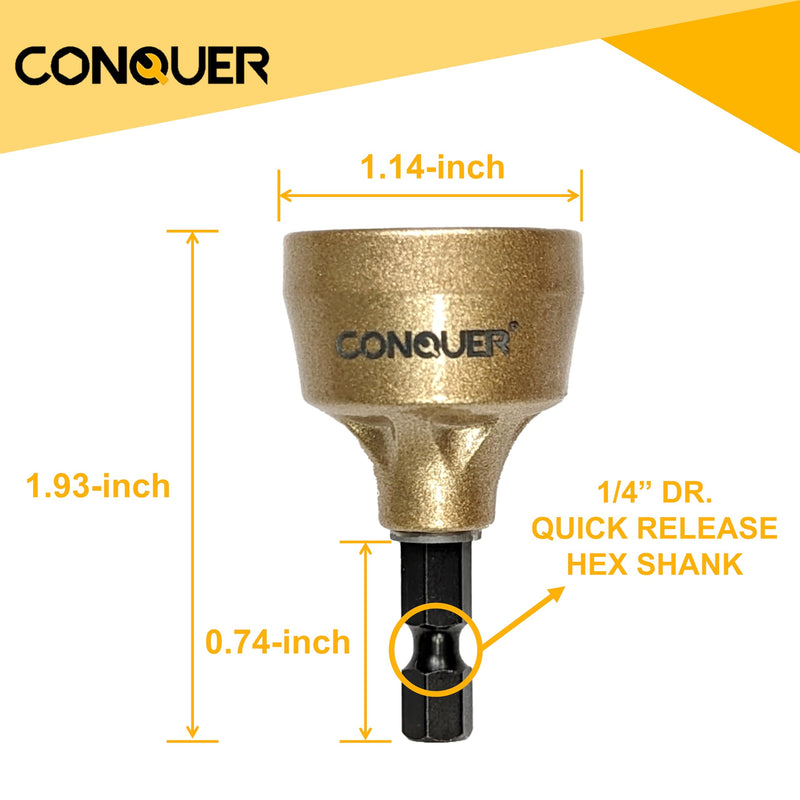 CONQUER Tools Deburring External Chamfer Tool, Premium Tungsten Blade, Deburring Drill Bit, Remove Burr Tools Quick Release Shank Fits for 1/8"-3/4"(3mm-19mm) Stainless Steel Burr Removal, Countersink PREMIUM TUNGSTEN Blade 1/8"-3/4"(3mm-19mm)