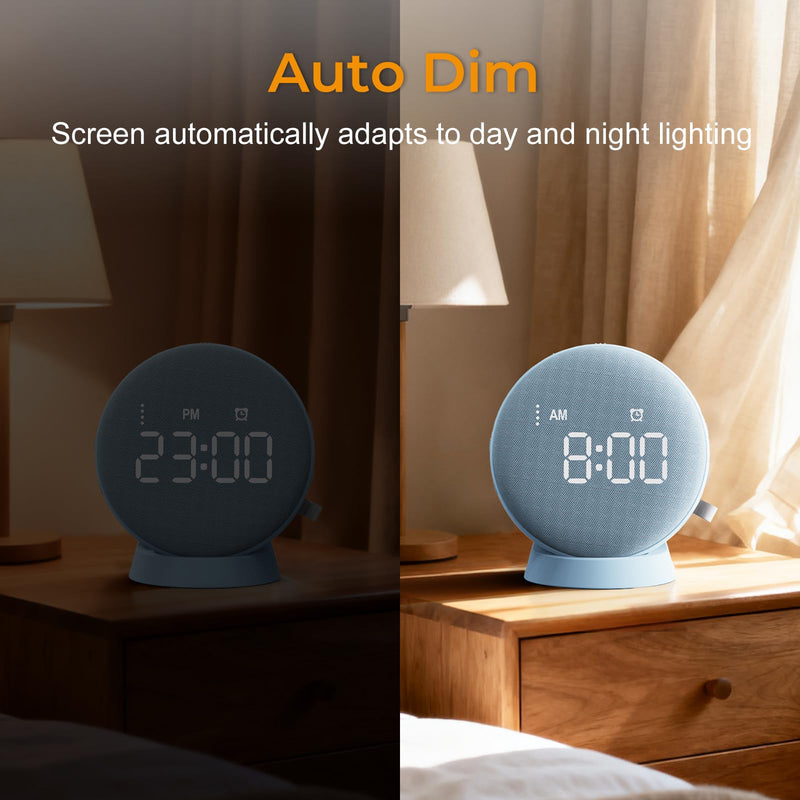 Gianna 110dB Loud Alarm Clock for Heavy Sleepers - Vibrating Alarm Clock, 3 Wake Modes, Auto-Dimming, Rechargeable Battery Operated Bed Shaker for Bedroom and Travel