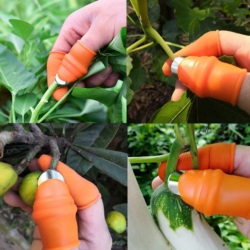 YBB 12 Pcs Gardening Silicone Thumb Knife Harvesting Tool, Separator Finger Plant Fruit Picking Knife Garden Tool (L) L