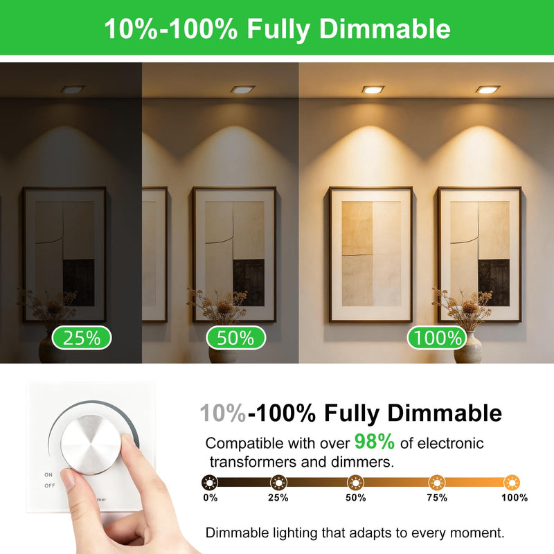 Dimmable GU5.3 LED 2700K Warm White, 5W MR16 Light Bulb 50W Halogen Equivalent, 36 Deg 610LM, CRI>85, 35000hrs Lifespan, Flicker-Free 12V LED Spot for Accent Recessed Track Landscape Lighting, 6 Pack