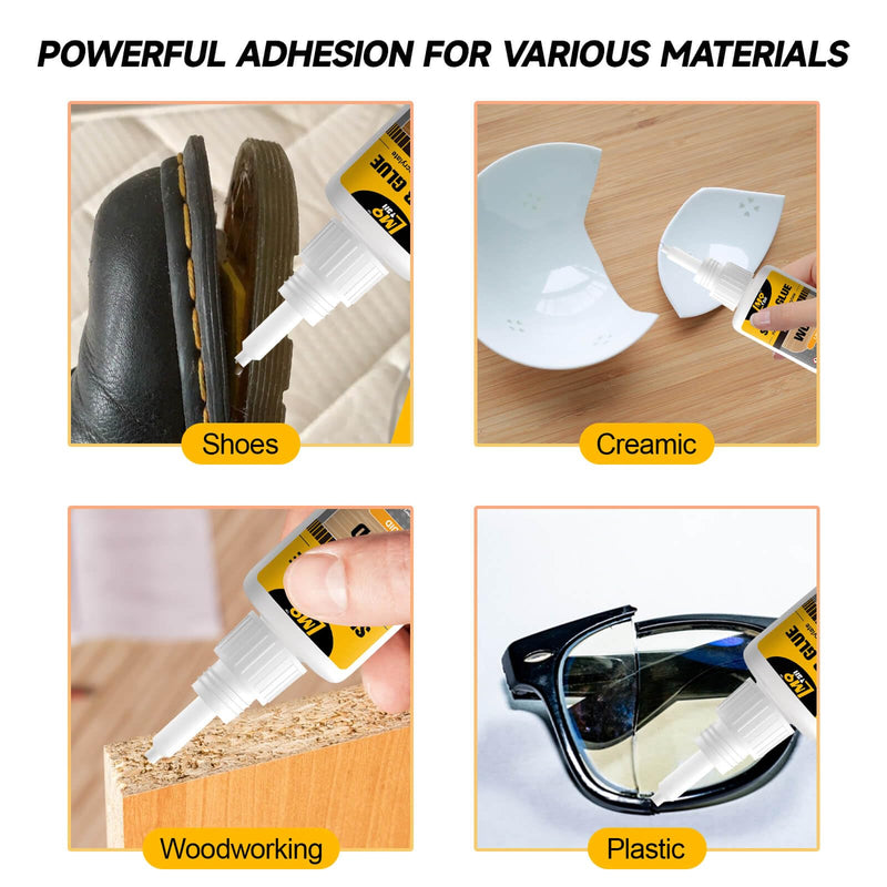 Wood Super Glue Liquid, Clear Instant Cyanoacrylate Adhesive for Wood Crafts Repair Woodworking, All Purpose CA Glue for Shoe Ceramic Plastic Leather Glass Model Metal Pottery Aquarium Porcelain Stone 30g-Thin Wood Glue