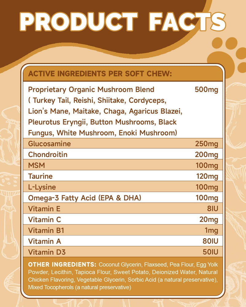 Hairball Treatment for Cats - Cat Hairball Remedy, Mushrooms for Dogs - Turkey Tail Mushroom for Dogs - Gut, Skin, Joint, Immune Health- Dog Lumps & Bumps