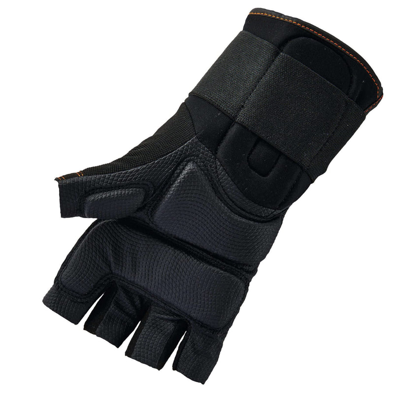 ProFlex 910 Impact Protection Work Gloves, Padded Palm, Half-Finger, Wrist Support, Black, Medium (Pack of 1) Medium (Pack of 1)
