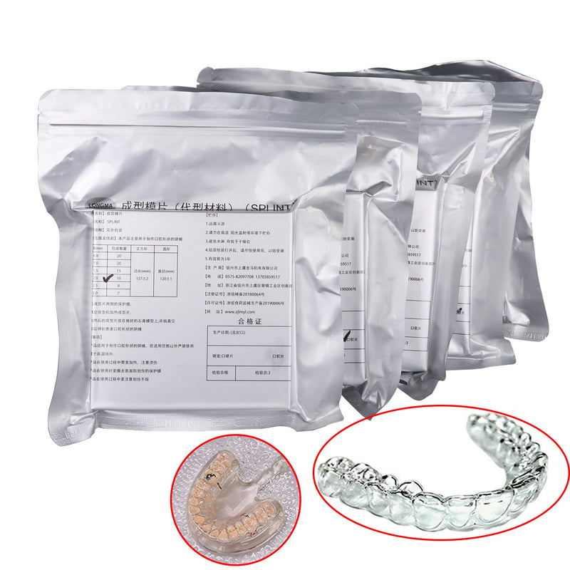 Dental Splint 1.0/1.5/2.0mm Thermoforming Material Sheet Oral Denture Model Mold Slice For Vacuum Forming Soft Hard 5''x5'' (Hard Film 1.5 15Pcs) Hard Film 1.5 15Pcs