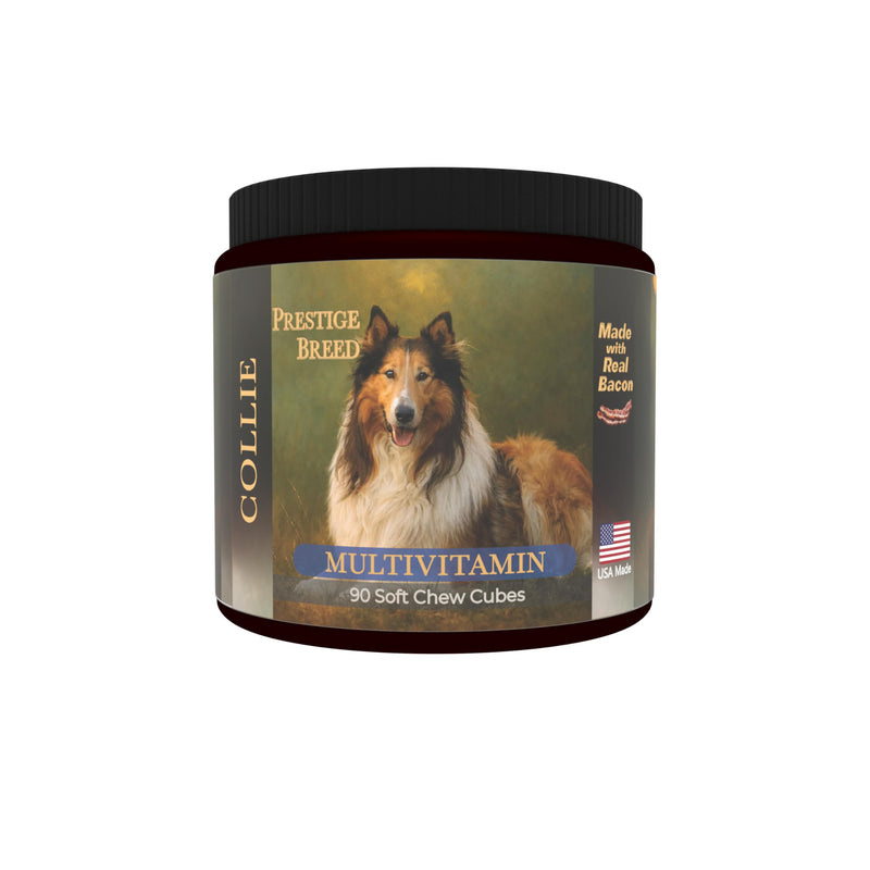 Collie Multivitamins, 90 Count, Made in the USA with Real Bacon.