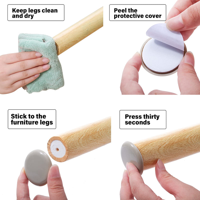 Self-Adhesive Furniture Sliders for Carpets, Furniture Moving Pads (36Pcs) 1-3/4" Furniture Mover Glides, Self Sticks Carpet Furniture Carrier - Move Any Item Quickly and Easily! 1 3/4 inch