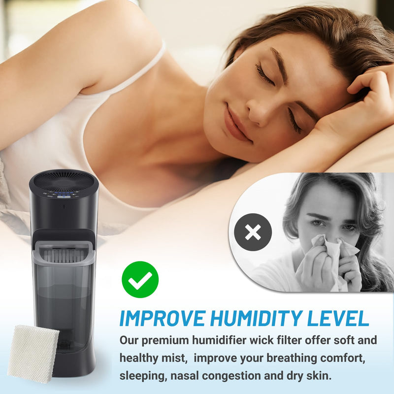 Lemige 6 Pack Humidifier Wicking HFT600 Filters T Compatible with Honeywell Tower Humidifier HEV615 HEV620, Compare to part HFT600T HFT600PDQ 6 Pack-White