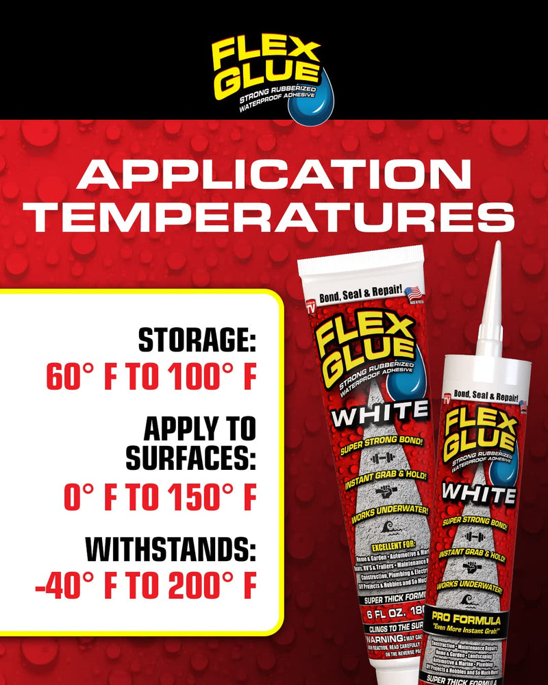 Flex Glue, Mini, Clear, Super Strong, Transparent, Rubberized Waterproof Adhesive, Works Underwater, Use on Pools, Showers, Outdoors, Concrete, Brick, Pavers, Masonry, UV Resistant 0.6 Oz.