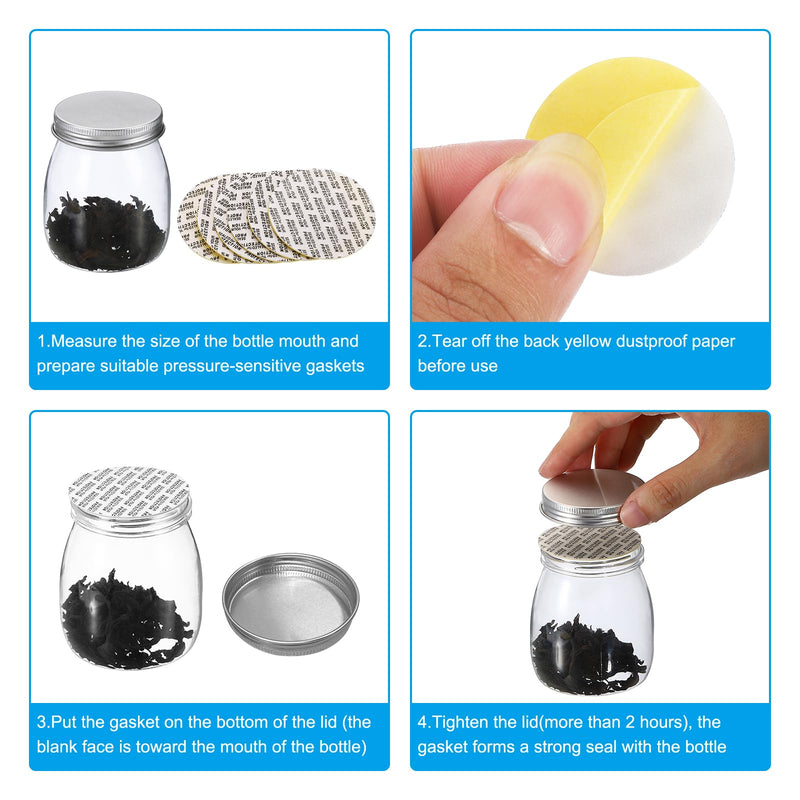 PATIKIL 45mm/1.76inch Foam Lid Liner, 50 Pack PS Foam Resistant Tamper Pressure Sensitive Seal With Dustproof Paper Back for Bottle Cap Liners Seals 45mm/1.76"