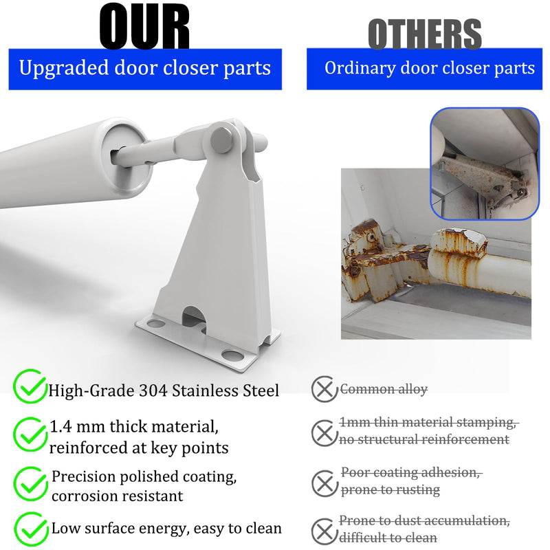 Storm Door Closer&Screen Door Closer Kit, Equipped with Press & Stay Function, Supports Adjustable Speed and Gentle Quiet Closing Action - for Medium & Lightweight Storm Doors Button version