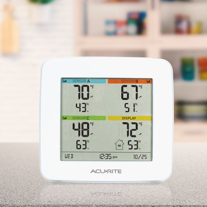 AcuRite 01094M Temperature & Humidity Station with 3 Indoor/Outdoor Sensors, White 3 Outdoor - NewNest Australia