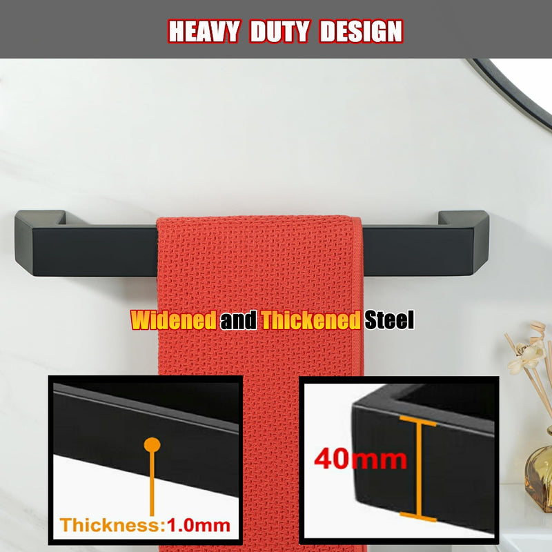 Alise 12 Inch Bath Towel Bars,Towel Hanger Towel Racks for Bathroom and Lavatory,SUS304 Stainless Steel Hand Towel Holder Towel Rail Wall Mount,Matte Black,GXY1540-300-B Matte Black 12-Inch