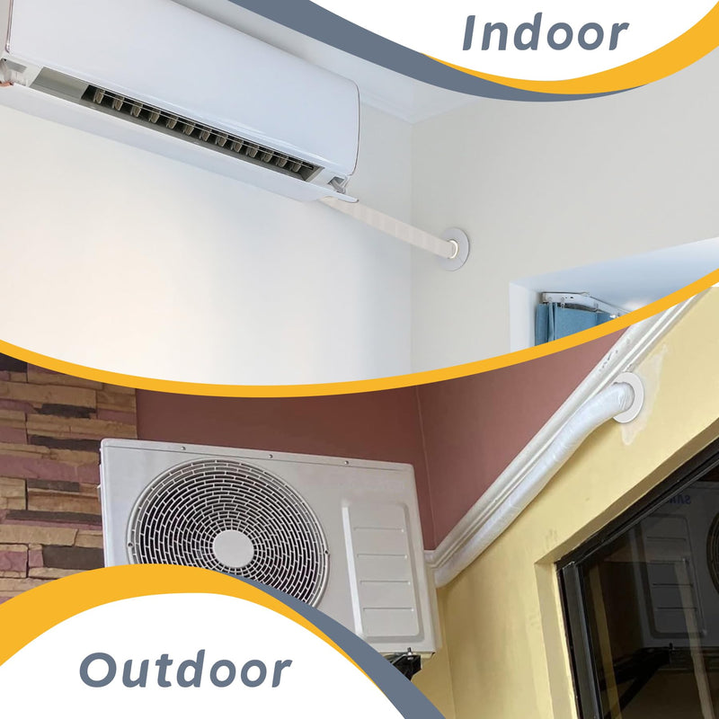 Flamorrow Mini Split Cover Wall Sleeve for Air Conditioning Line Set Covers, AC Sleeve Through Wall for Outside Air Conditioning Line Sets, Pipe Accessories