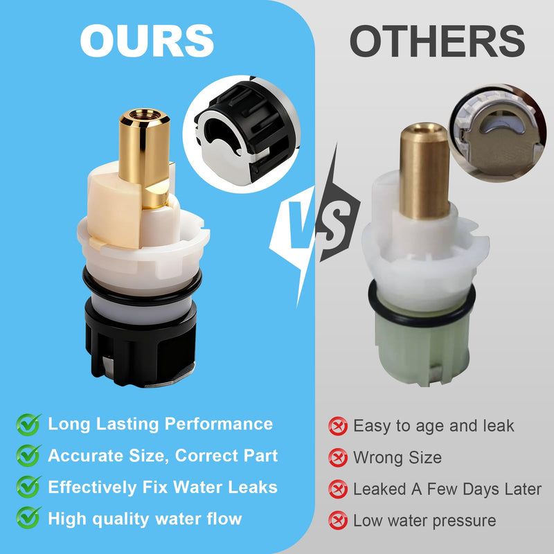 8 Pack RP25513 Faucet Stem Assembly, Compatible With Delta Two Handle Faucet and RP24096 Faucet Cartridge, for Bathroom/Kitchen/Sink Faucet Repair kit, with RP4993 Seat and Spring 8