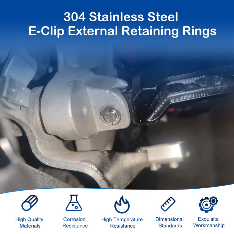 MroMax 100Pcs External Circlips, M2.5 External Retaining Rings, 304 Stainless Steel E-Clip Retaining Shaft Snap Rings for Automobiles, Valves, Electrical and Bearings 100